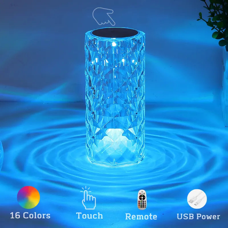 Crystal Table Lamp 16 Colors