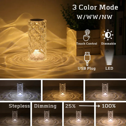 Crystal Table Lamp 16 Colors